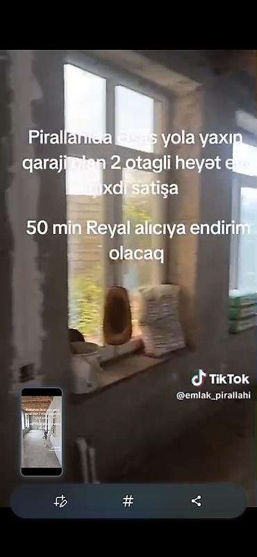 Həyət evləri və villaların satışı: Pirallahıda əsas yola yaxın yerləşən 2 otaqlı həyət evi. Həyətdə qaraj — 8