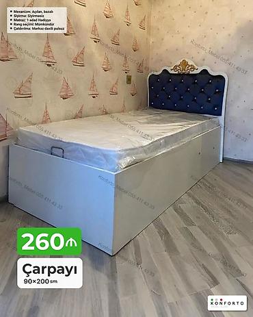 turhan matras: Çarpayı – 90×200 sm - Mexanizm: açılan, bazalı (geniş saxlancla) - — 1