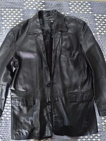 кожный куртка: Мужское пальто, XL, Jack & Jones, Б/у, цвет - Черный, Самовывоз — 3