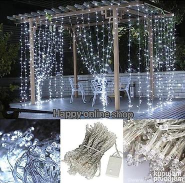 bed: LED novogodišnja zavesa NOVO! 3m x 3 m 2990 din boja ： bela ，toplo — 1