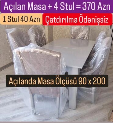 carpayi altligi: Для гостиной, Новый, Прямоугольный стол, 4 стула, Азербайджан