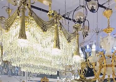 tavan fanı: Çılçıraq, 10 və daha çox lampa, Xrustal — 1