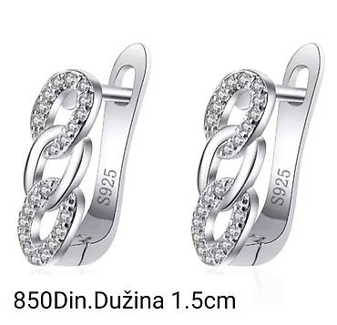 plamen amity 1: Posrebrene minđuše od hirurskog čelika sa žigom S925, dužina 1.5 cm — 1
