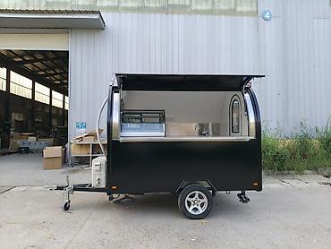 karavan maşın satışı: Qara rəngli mobil “Food/ Coffee trailer” – yığma-sökülmə iaşə treyleri — 1