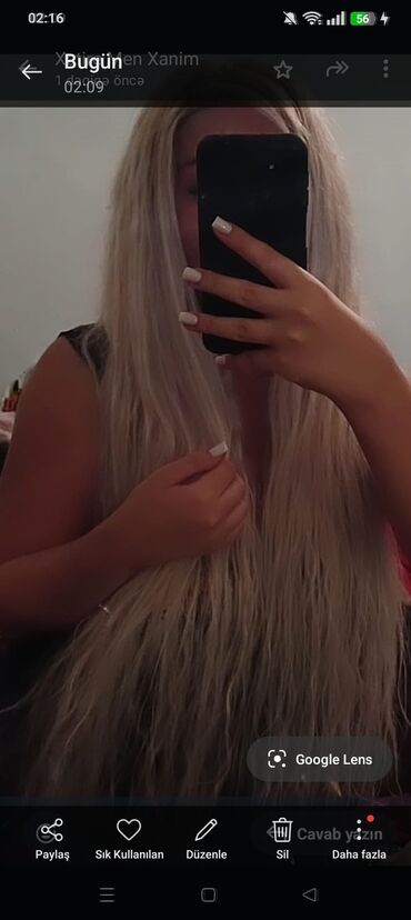 Təbii saçlar, pariklər: Sac satilir. tebii. uzunluq 70 sm wekildeki kimidi. qivirciq — 11