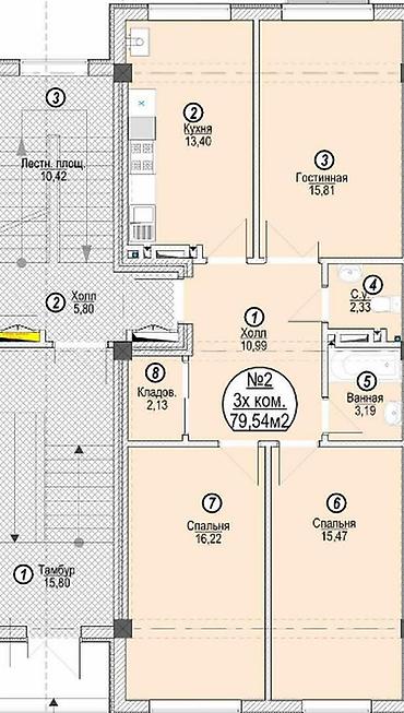 Продажа квартир: 3 комнаты, 80 м², Элитка, 1 этаж, Евроремонт — 11