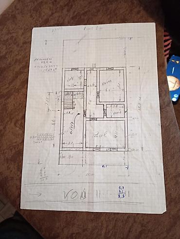 ady elaqe: Plan–çertyoj: fərdi yaşayış evi layihəsi - Əl ilə çəkilmiş ev planı — 1