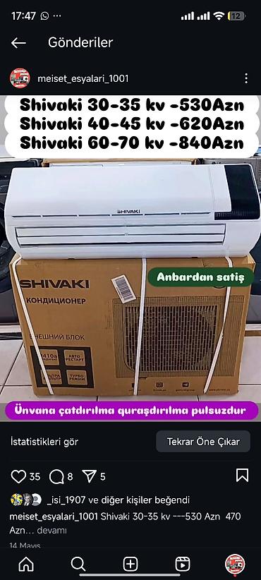 Digər aksesuarlar: Kondisaner anbardan satiş.Quraşdirilma pulsuz.30-35kv -490 azn.1-3 ilə — 6