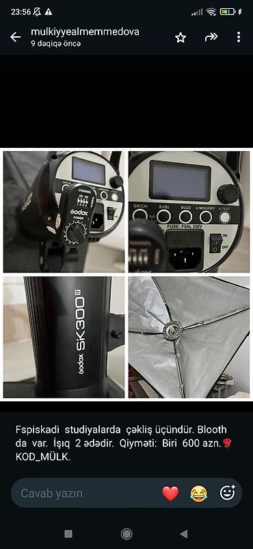 monablok: Godox SK300II studiya flaşı və softbox dəsti - Foto/video studiya — 1