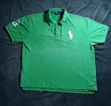 koton majice: Short sleeves T-shirt, 2XL (EU 56), Ralph Lauren, color - Green, Cotton