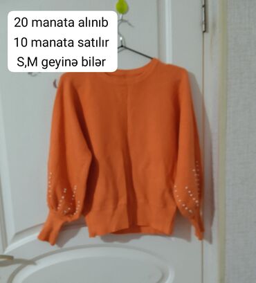 женская блуза в горошек: Sviter, S (EU 36), rəng - Narıncı
