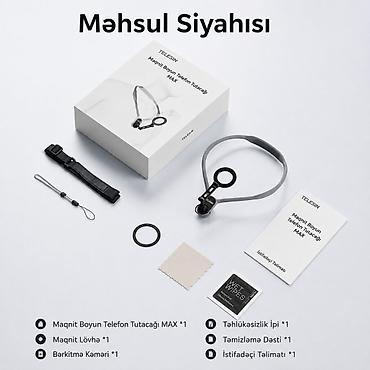akvarium şkaf: TELESIN telefon Magnetic Neck Holder – 2‑in‑1 maqnitli boyun asqısı — 2