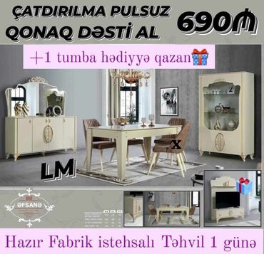 yeni kuxna mebelleri: *Qonaq otağı dəsti+tv altı hədiyyə🎁* _*FABRİK İSTEHSALI*_ Qiymət 