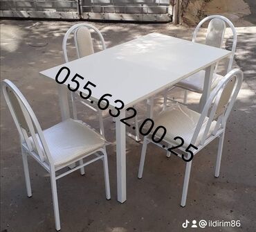 Bağ, çöl masa və oturacaq dəstləri: Yeni, Künc masa, Açılmayan, Stullar ilə, Taxta, Azərbaycan — 24