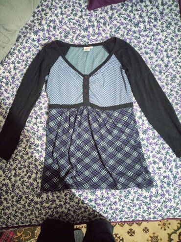 playboy bluza: Ralph Lauren, L (EU 40), Cotton, Plaid, color - Light blue