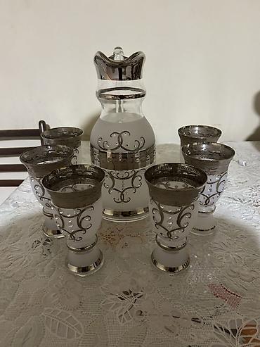 Digər dəstlər və servizlər: Dekorativ qab-qacaq dəsti - 3 ədəd qara-mavi rəngli bəzəkli meyvə/gül — 11