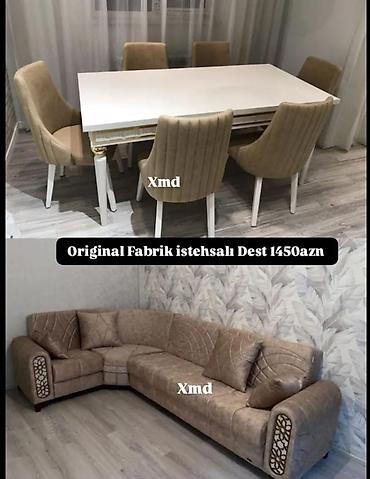 delloro mebel divanlar: Original fabrik istehsalı mebel dəsti - Yemək masası və 6 ədəd stul — 1