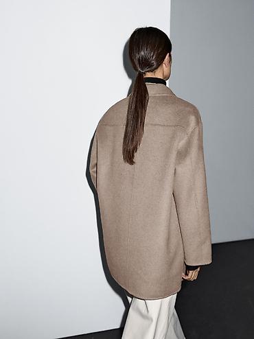 paltolar 2023: Palto, Massimo Dutti, L, rəng - Bej — 6