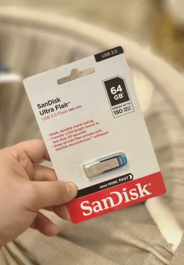 usb флешка в виде кредитной карты: Fləşkart Sandisk 64 GB Usb 3.0 Ultra Flair Sürət 150 Mb/San Brendin