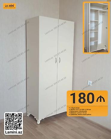 İki qapılı dolab - Ölçülər: dərinlik 47 sm × hündürlük 200 sm × en 90