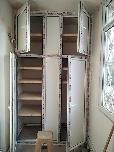 пластиковые трубы: Sifarişlə plastik şkaflar, rəflərdə də tikirik. Balkon, blok, açıq — 5