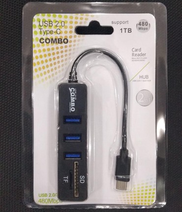 Dok-stansiya Azərbaycanda: Type-c usb-c ile 4 usb port usb 3.0 hub ve kart oxuyan . macbook ve