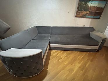 Divanlar: Künc divanı – ikirəngli (tünd boz və açıq boz) - Forma: L-şəkilli — 2