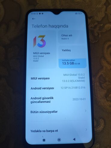 tecili xiaomi: Xiaomi Redmi 9, 32 GB, rəng - Bənövşəyi, 
 Barmaq izi