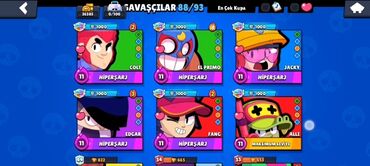 Inzibati heyət: Brawl Stars hesabı - Kupa: 36,385+ - Savaşçı sayı: 88/93 - Güc
