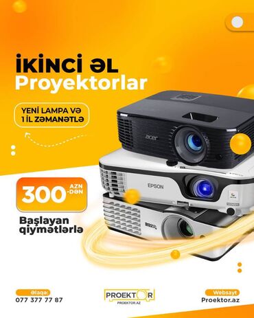 tv ikinci el: Proyektor İdeal vəziyyətdə, 1 il zəmanətlə 2ci əl proyektor