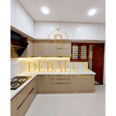 Sifarişlə mətbəx mebeli: Sifarişlə mətbəx dəsti, Özü çəkən petlələr, Sadə laminat, Kredit yoxdur, Rayonlara çatdırılma, Pulsuz çatdırılma — 10