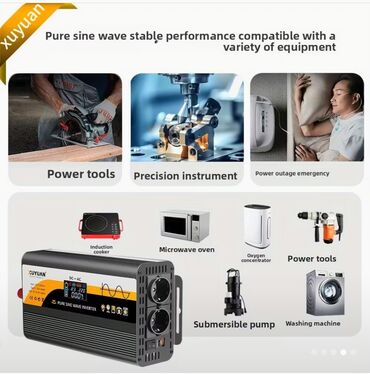 İnverterlər: Yeni Inverter, >5000 Vt, 12 - 220 volt, Ünvandan götürmə, Ödənişli çatdırılma, Rayonlara çatdırılma — 30