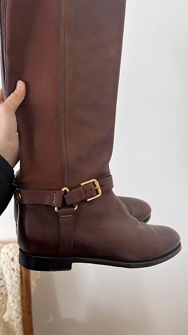 boot: Высокие женские кожаные сапоги Ralph Lauren оригинал в стиле жокейских — 3