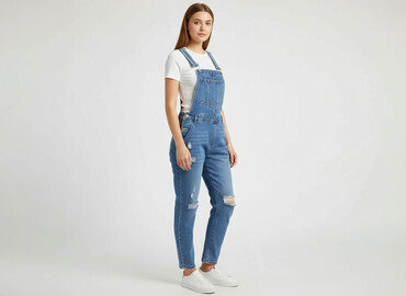 spodnie dzwony z wysokim stanem sinsay: Dungarees for women, size 2XS