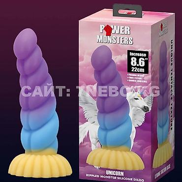 Силиконовый фаллоимитатор Pattila Power Monsters «Unicorn» 22 см