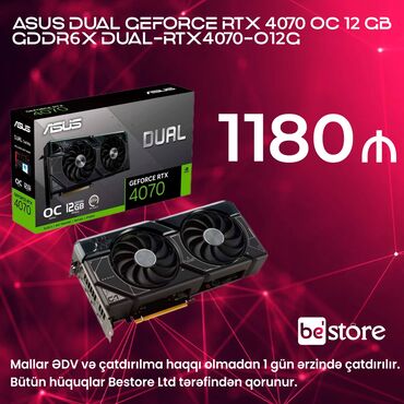 işləmiş qaz: Videokart Asus GeForce RTX 4070, 12 GB, İşlənmiş