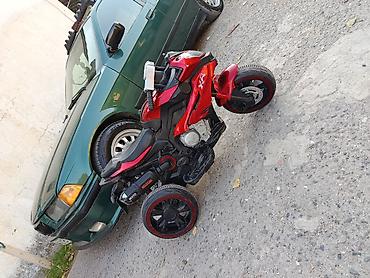 Игрушечный транспорт: Uşaq üçün elektrikli üçtəkərli motosiklet - Rəng: qırmızı-qara - — 2
