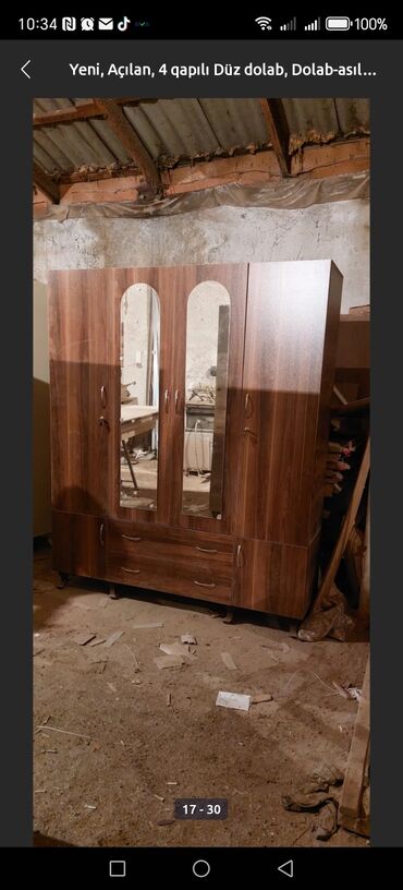 Dolablar: Açılan, 4 qapılı Düz dolab, Qarderob, paltar dolabı — 9