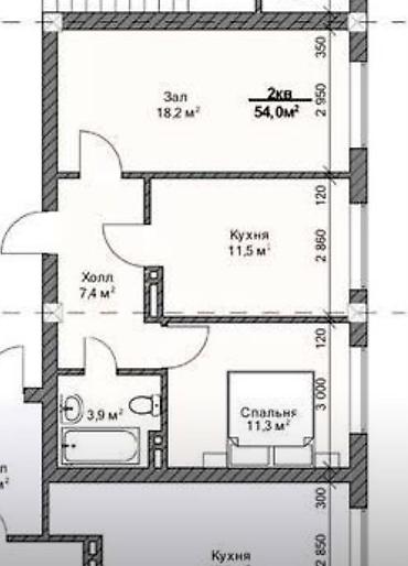 продаю 5 комнатную квартиру: 2 комнаты, 55 м², Индивидуалка, 1 этаж, ПСО (под самоотделку) — 7