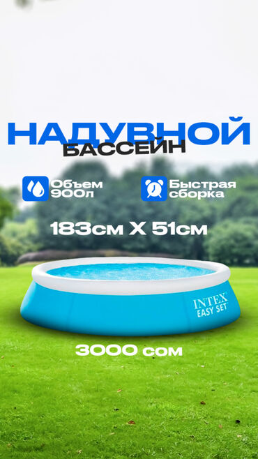 бассейн балдарга: Надувной бассейн Intex Easy Set, объемом 900 литров. Диаметр бассейна
