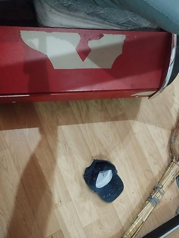 sekiller maraqli: Uşaq üçün maşın formalı çarpayı - Dizayn: Qırmızı rəngdə, yanlarda — 1