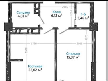 11: 1 комната, 49 м², Асанбай мкр Элитка, 11 этаж — 2