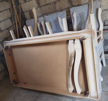 белый рабочий стол: Yemək otağı üçün masa və stul dəsti - Dəst: 1 ədəd düzbucaqlı masa