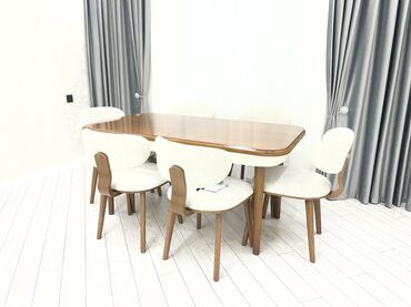 Masa və oturacaq dəstləri: Qonaq otağı üçün, Yeni, Açılan, Oval masa, 8 stul — 1