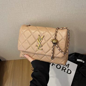 у настоящей женщины должна быть сумка: Классикалык сумка, Yves Saint Laurent (YSL), Материалы: Нукура булгаары, Кабып тигилген модель, Аялдарга