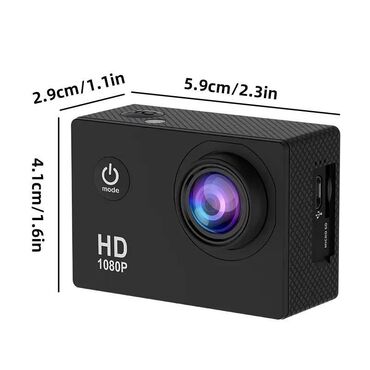 mini dv видеокамера: 140° Geniş Bucaqlı 1080P HD Fəaliyyət Kamerası, 5,08 sm LCD Ekran -