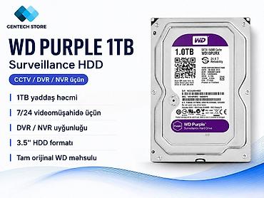ssd almaq: WD Purple 1TB HDD WD Purple 1TB HDD ☑️Yenidir, bağlı qutuda — 1