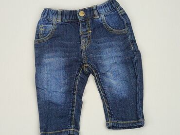 Jeansy: Spodnie jeansowe, 0-3 m, 56-62 cm, stan - Bardzo dobry