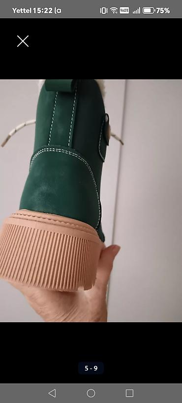 Gležnjače: Ženske zimske čizme do članka - Boja: tamnozelena gornjište, bež đon — 6