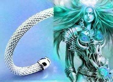 prstenje swarovski: Srebrna narukvica 925 – pletena mrežasta manžeta - Materijal: srebro — 2